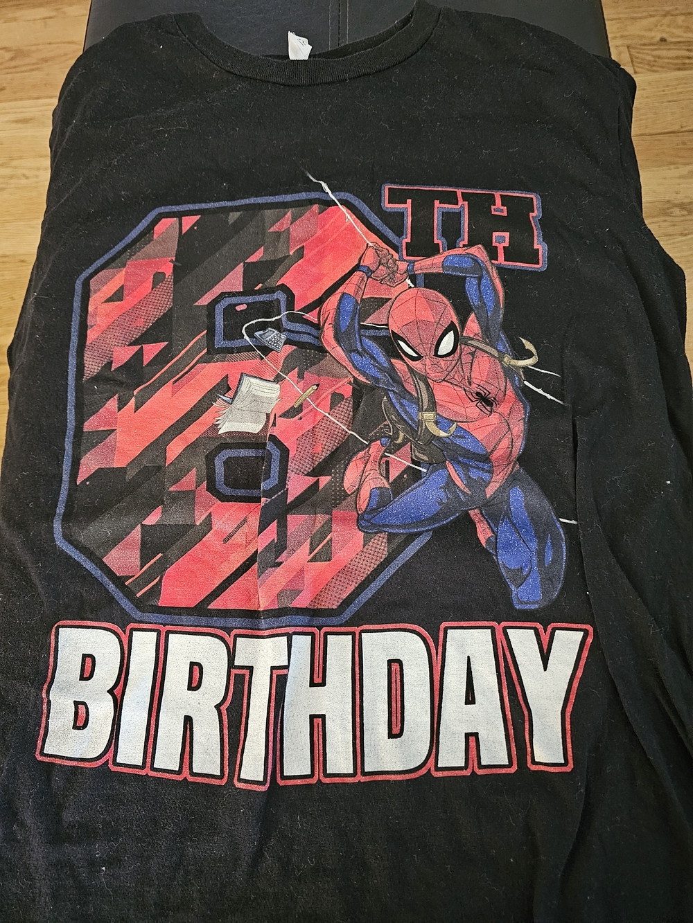 Spider-Man Black Short Sleeve Kids' Birthday Tee